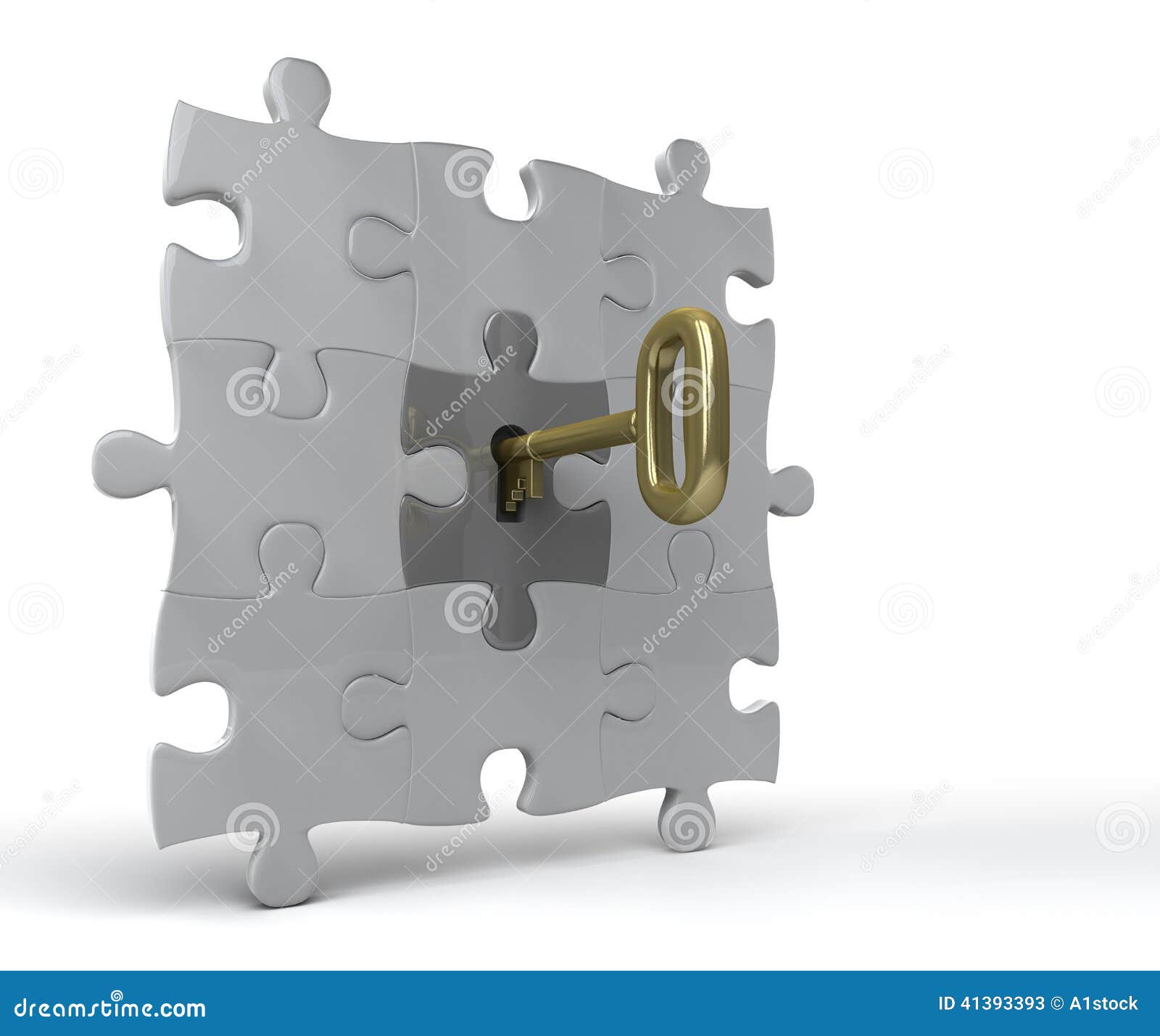 Unlocking Puzzle On Wall Stock Illustration - Image: 41393393