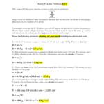Density Practice Problem Worksheet